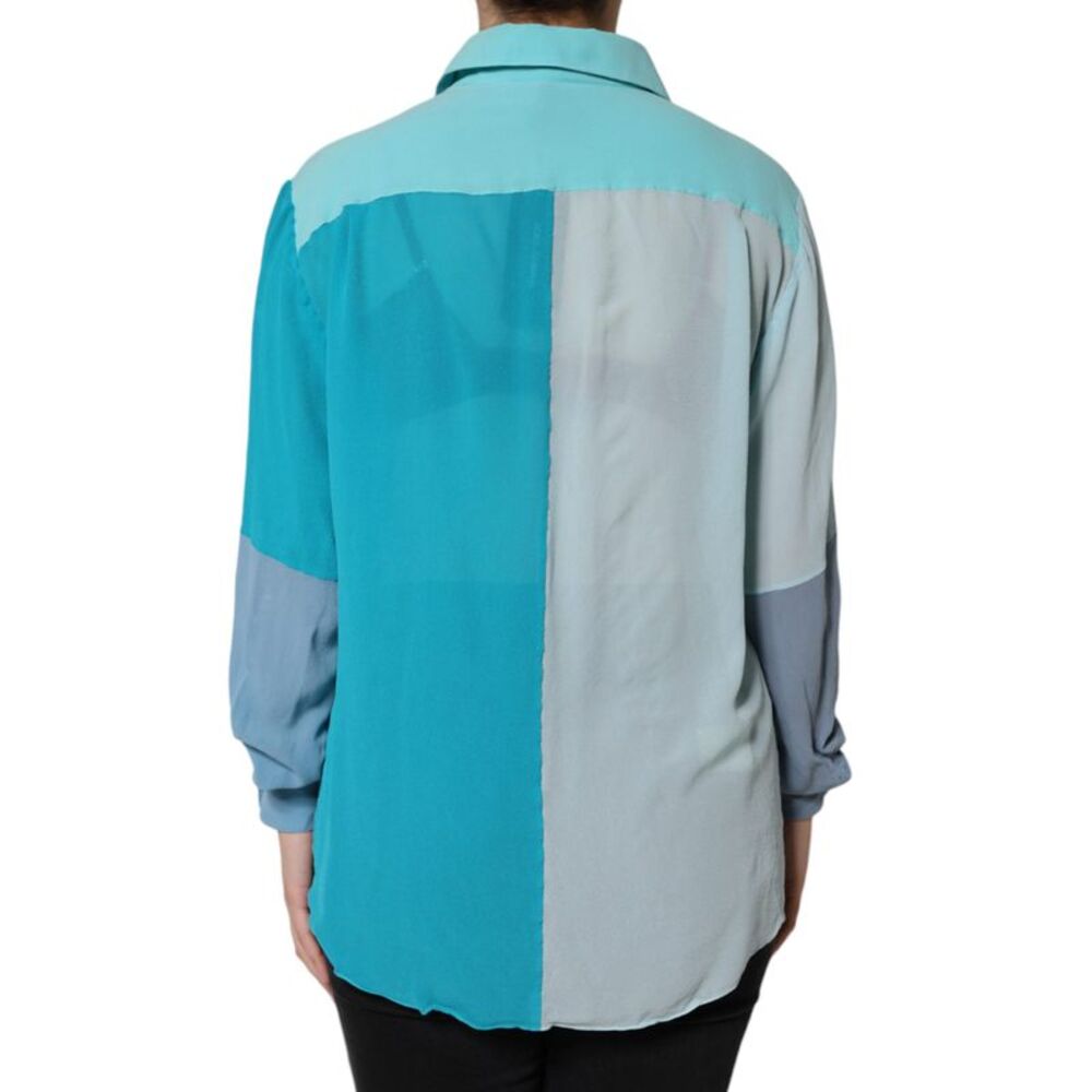 Dolce & Gabbana Multicolor Long Sleeve Button Blouse Women's Top - Picture 3 of 5